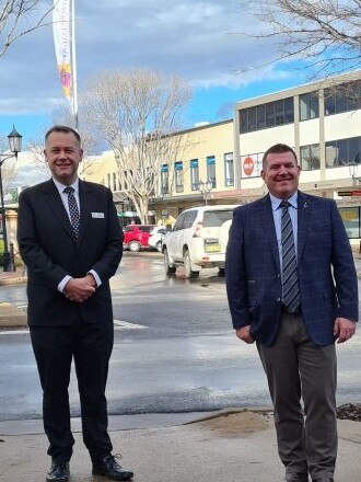 Dubbo mayor Ben Shields and state Nationals MP Dugald Saunders in happier times.