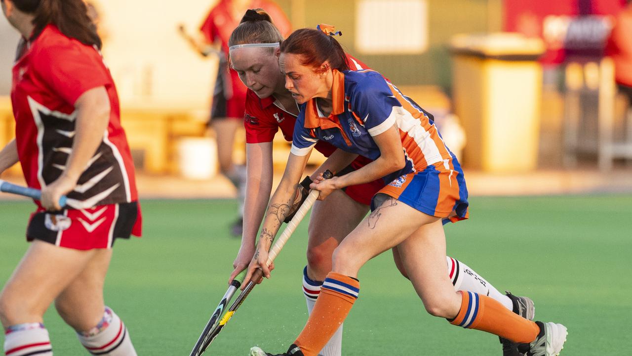 Action from the A3 Women's Toowoomba Hockey grand final between Newtown and Past High Hawks. Picture: Kevin Farmer