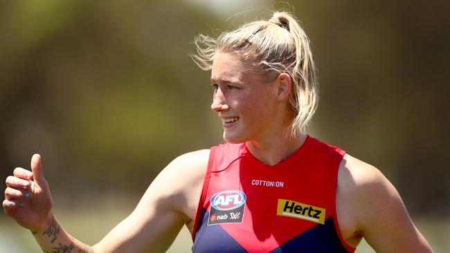 Tayla Harris is hoping for a fresh start with the Melbourne Demons. (Photo by Kelly Defina/Getty Images)