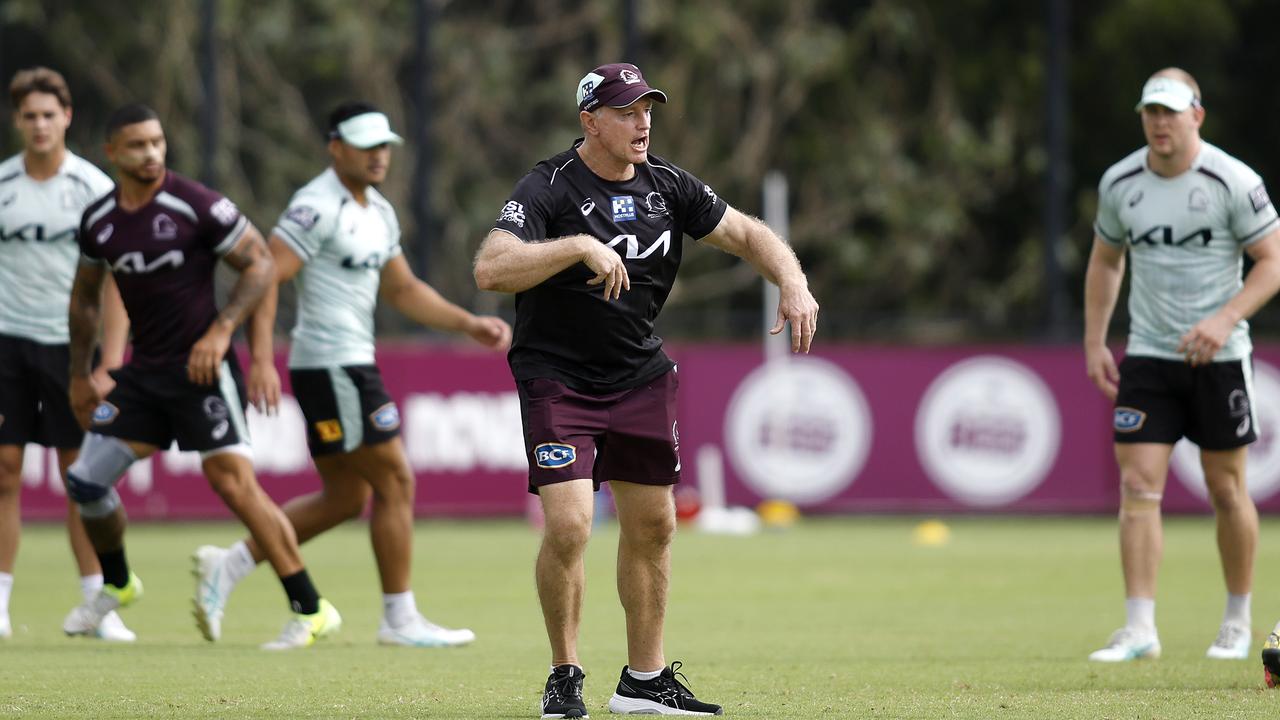 Broncos coach Michael Maguire pictured at the Broncos training session at Red Hill, Brisbane 12th March 2025. (Photos/Josh Woning)