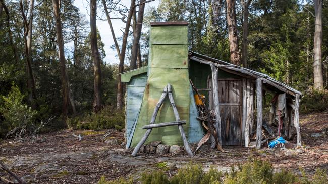 A historic hut on Halls Island on Lake Malbena where an exclusive fly fishing eco-resort has been proposed.