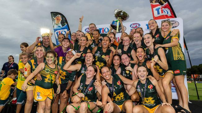 The NTFL women's grand final between St Mary's and the Nightcliff Tigers. Picture: Pema Tamang Pakhrin