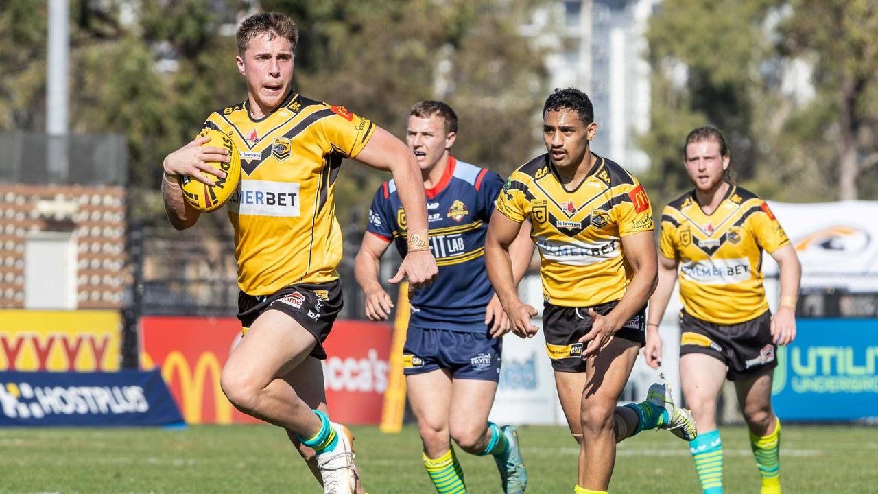 Sunshine Coast Falcons Colts player Jett Thorpe-Elich in action. Picture: Nicola Anne Photography