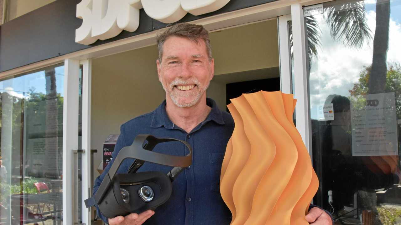 NEW TECH: Doug Webb offers a unique virtual reality experience from his new Noosa-based business 3D Pod. Picture: Caitlin Zerafa