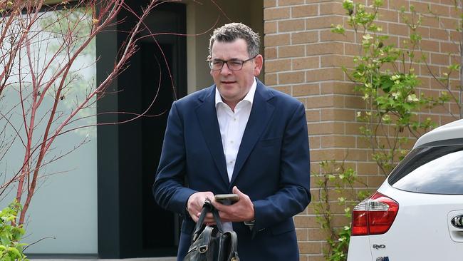 Daniel Andrews on his last day as Premier. Picture: Josie Hayden