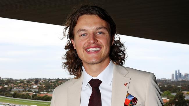 Hawk Jack Ginnivan was among the punters for the Cox Plate on Saturday. Picture: Mark Stewart