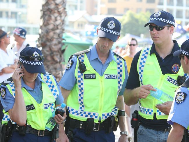 Australia Day Celebrations at South Perth Foreshore . Police speak to a person that had been alledgedly assaulted . (headbutted apparently) .