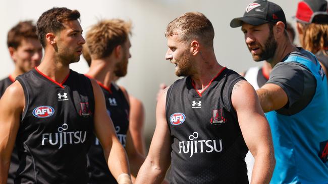 Jake Stringer after the little bit of push and shove. Picture: Michael Willson/AFL Photos via Getty Images