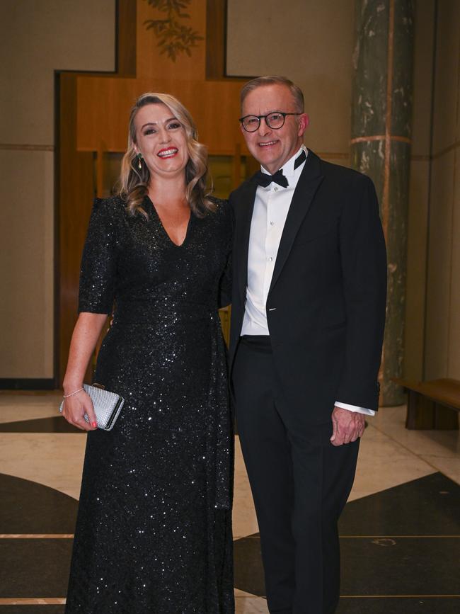 PM Anthony Albanese and his partner Jodie Haydon. Picture: NCA NewsWire / Martin Ollman