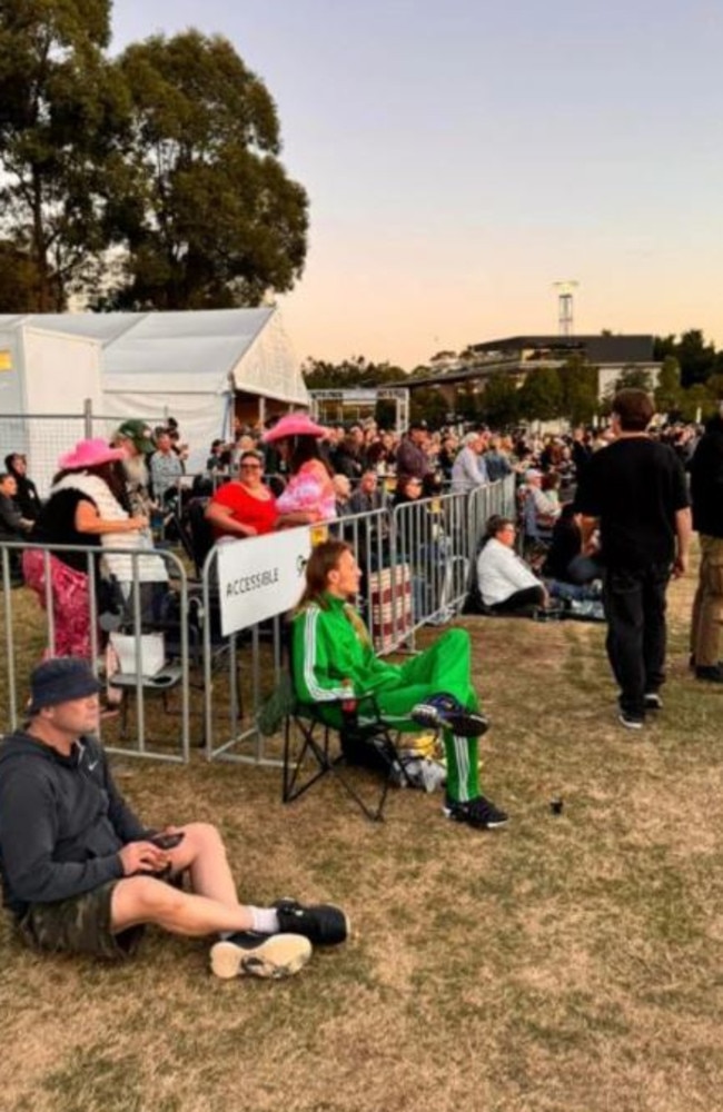 The 'accessible viewing area' was simply a fenced-off bit of grass. Picture: Joel King / Facebook