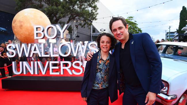 Felix Cameron and Trent Dalton during the global premiere of "Boy Swallows Universe". Picture: Jono Searle/Getty Images for Netflix