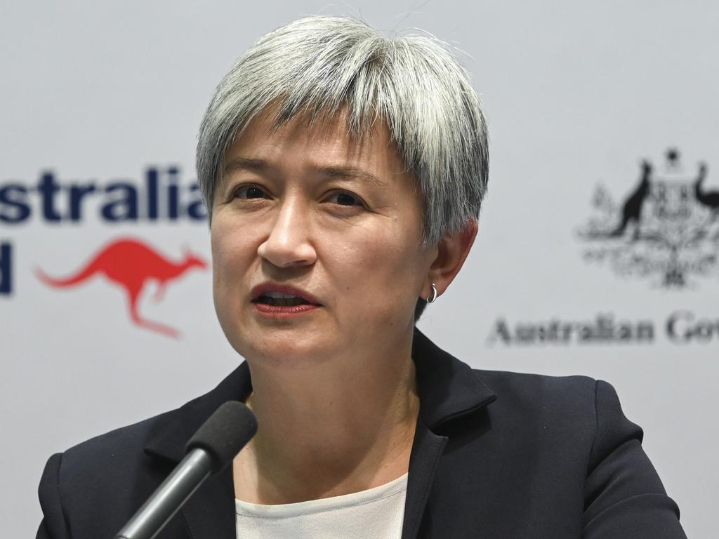 As well as using the term Occupied Palestinian Territories, Senator Penny Wong called on Israel to exercise “restraint” after the Hamas attacks. Picture: NCA NewsWire / Martin Ollman