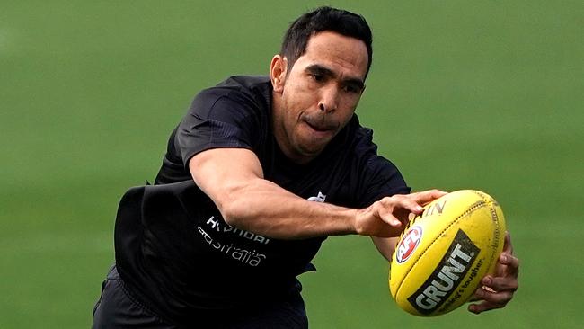 Eddie Betts trains for the first time after his return to Carlton from Adelaide.