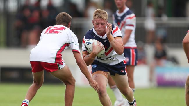 Joshua Jamison in action for the Central Coast Roosters against the Monaro Colts in round one of the Laurie Daley Cup. Picture: Sue Graham