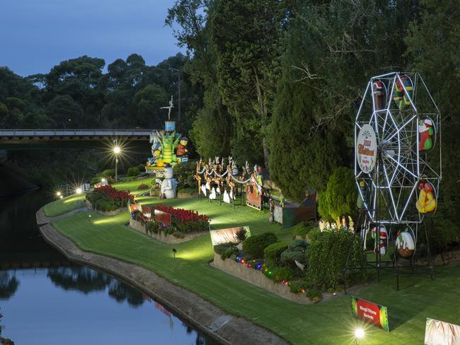 Part of the West End Brewery Christmas riverbank display at Thebarton. MUST CREDIT Source: Peter Hoare