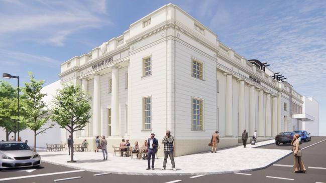 Exterior render of the future Old Bank Hotel at 337-343 Flinders St, Townsville City. Picture: CA Architects.