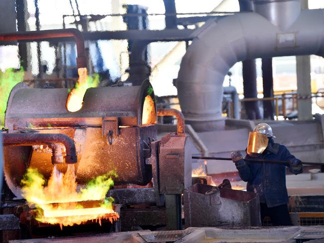 A general view of the smelter at the Olympic dam mine in the far north of South Australia, Thursday, February 8, 2018. Mining giant BHP has marked the completion of upgrade work at its Olympic Dam project in South Australia with a plan to return to full production.(AAP Image/David Mariuz) NO ARCHIVING