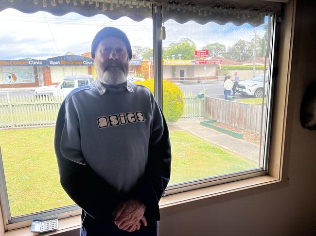 Traralgon man Ivor Lee, 72, lives across the road from Big Al's Pizza and Pasta where a fire engulfed the shop early on Christmas Eve. Picture: Jack Colantuono