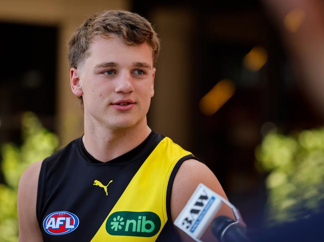 Sam Lalor might benefit from playing behind the ball. Picture: Dylan Burns/AFL Photos via