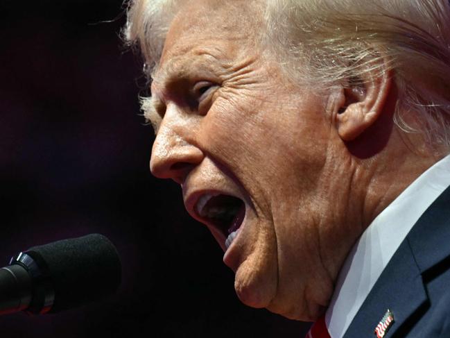 US President-elect Donald Trump speaks at a MAGA victory rally at Capital One Arena in Washington, DC on January 19, 2025, one day ahead of his inauguration ceremony. (Photo by Jim WATSON / AFP)