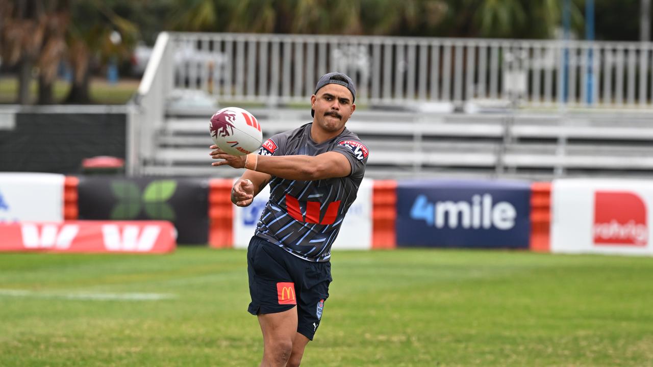 Latrell Mitchell is racing the clock to be fir for Origin II. Picture: NRL Photos