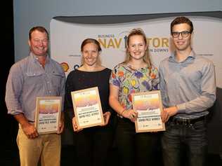 WINNERS ARE GRINNERS: David Abbott, Naomi Gearon, Bridget Ward and George Harris were crowned the lucky winners of the Business Navigator's Pitch Challenge on Thursday night. Picture: Contributed