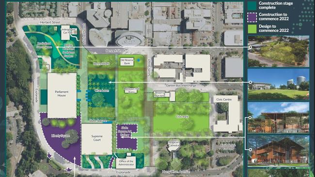 Darwin's Civic and State Square precinct is set to undergo a $145m redevelopment. Map: Supplied