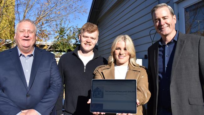 Liberal Member for Bass Rob Fairs, Patrick Illingworth, Grace Burden and Treasurer Michael Ferguson. Picture: Supplied.