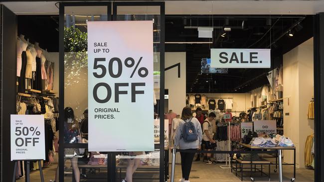 Shoppers check out the sales at Bourke Street Mall. Picture: Getty Images