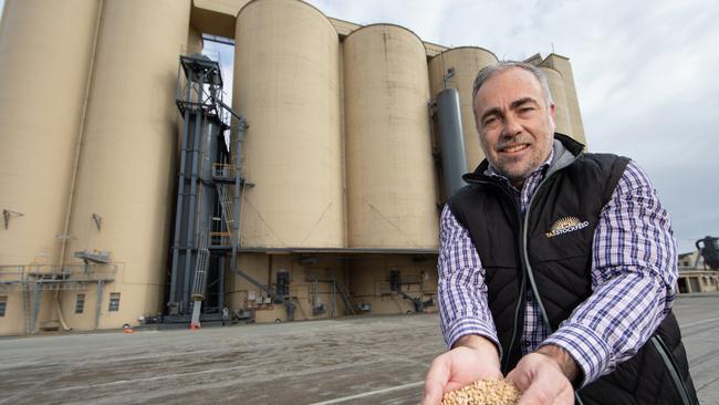 Tasmanian Stockfeed Services manager Trevor Macleod at the company’s feed mill at the Devonport wharf. Picture: GRANT WELLS