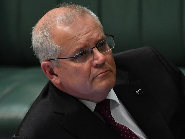 Prime Minister Scott Morrison during Question Time. Picture: Getty Images