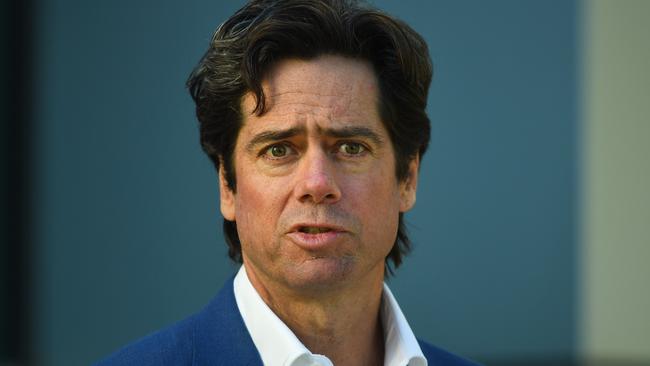 AFL Chief Executive Gillon McLachlan has approached Queensland about moving more games to the Sunshine State. (AAP Image/James Ross)