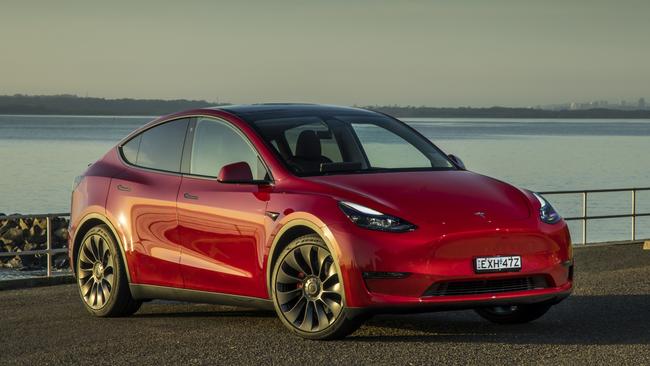 2023 Tesla Model Y, one of the several EVs on display at Fully Charged Live. Photo: Mark Bean.