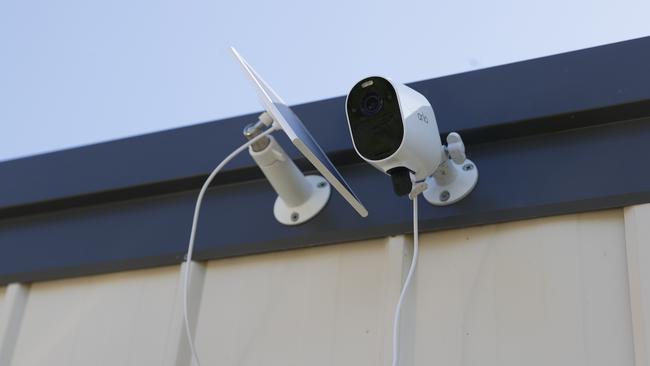 The CCTV camera installed on the garage. Jason Xu of Dynnyrne recently experienced people entering his property that captured on CCTV vision with items stolen. Picture: Nikki Davis-Jones