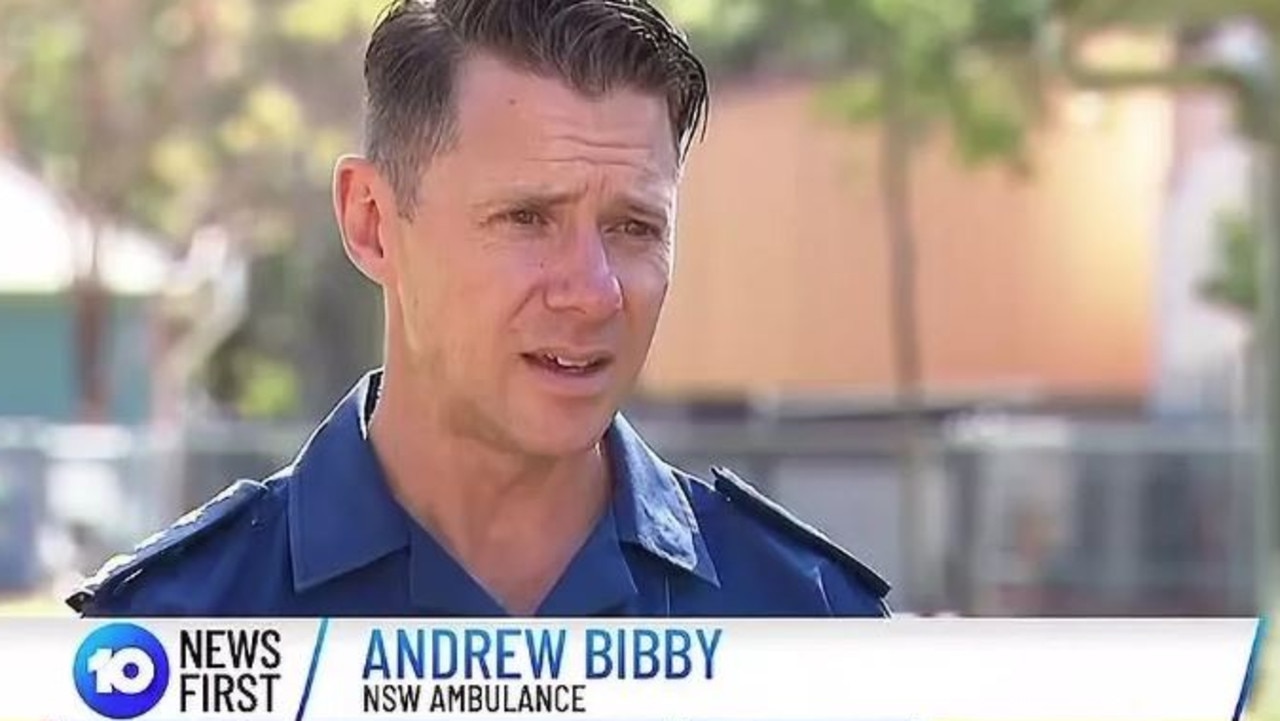 Former Neighbours star Andrew Bibby made a surprise appearance on 10 News First as NSW Ambulance’s acting inspector. Picture: Ten