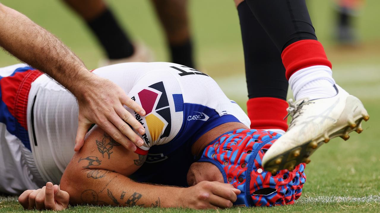 Ponga was out cold. (Photo by Cameron Spencer/Getty Images)