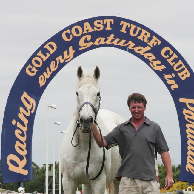 ‘Cole Diesel’ is the Clerk of the Gold Coast Turf Club and a past Caulfield Cup winner - pictured with Darren Lord Pic: Sarah Marshall