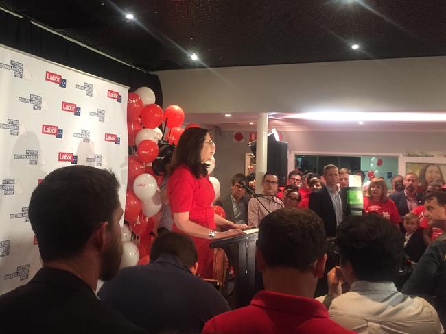 Labor leader Annastacia Palaszczuk at the party's official function.