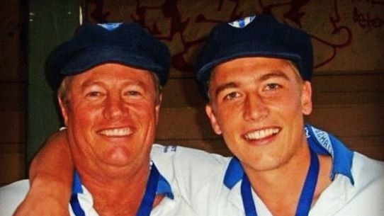 Bernie Vince with his late father Tim Vince. Picture: Instagram