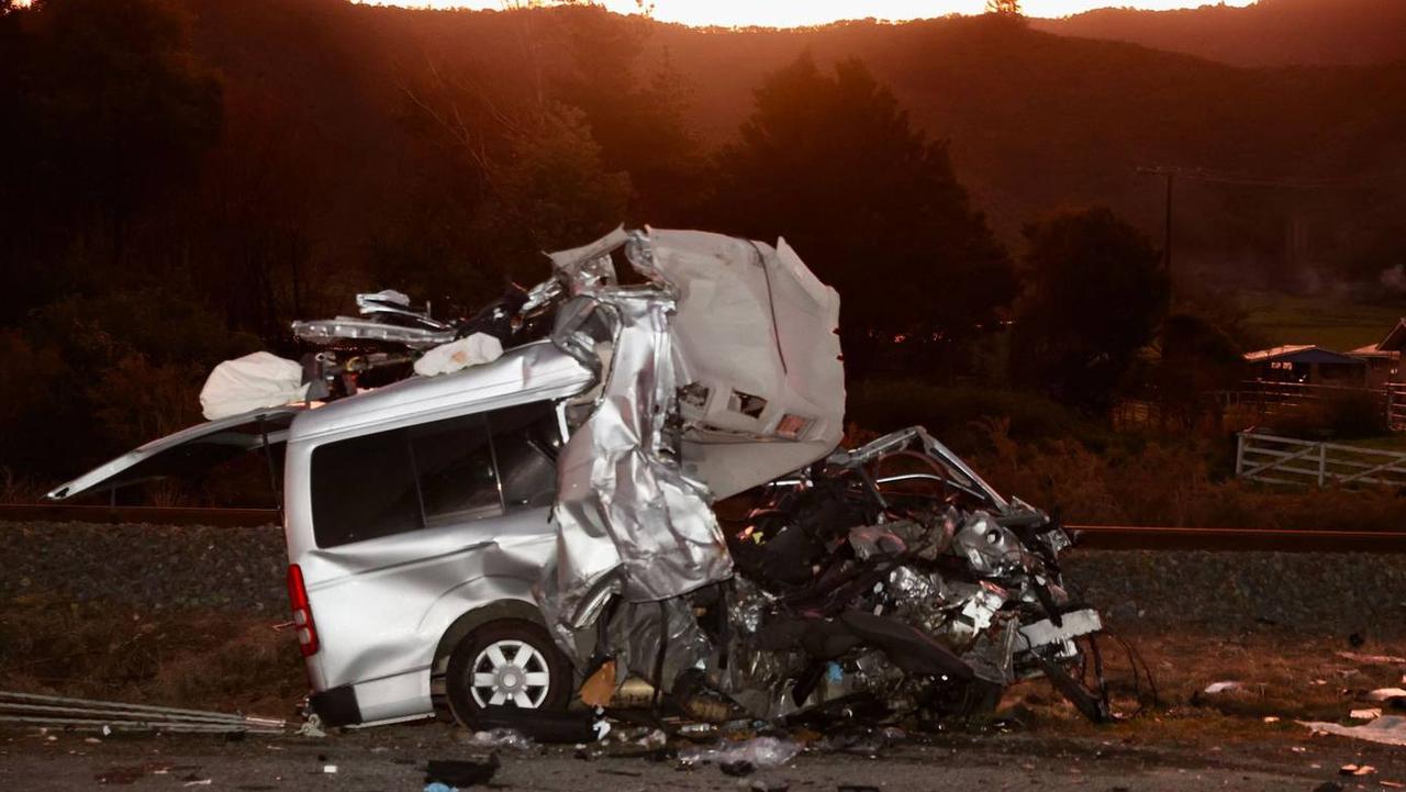 The huge collision tore the van open. Picture: George Heard/NZ Herald