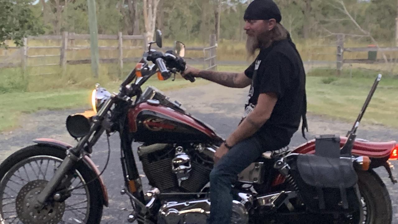 Clayton Rose on his beloved Harley Davidson.