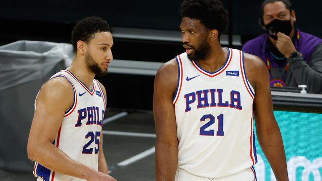 Ben Simmons and 76ers teammate Joel Embiid.