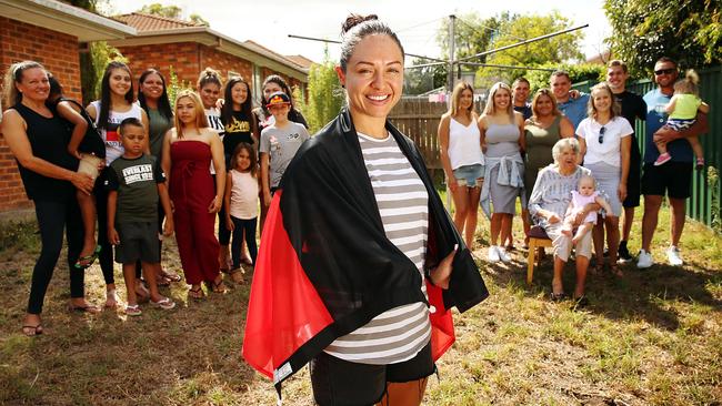 Simon at her grandmother's home in Quakers Hill with extended family members.