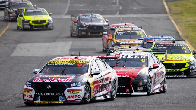 Shane van Gisbergen drives the #97 Red Bull Ampol Holden Commodore ZB during race 1 of the Sandown SuperSprint