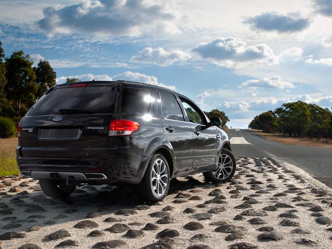 A Ford Territory being tested inside Ford You Yangs test track near Geelong. Picture: Supplied.