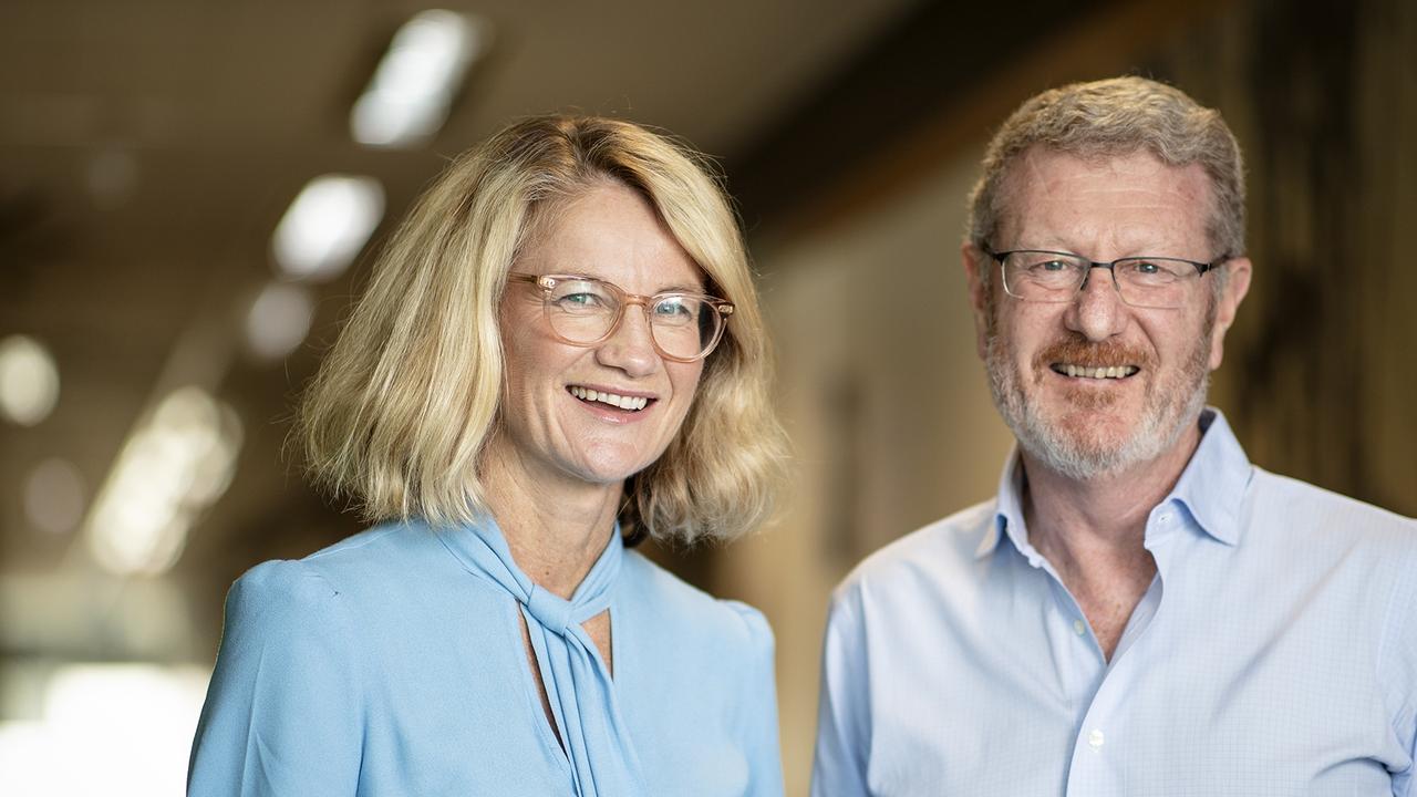 First State Super CEO Deanne Stewart with former VicSuper CEO Michael Dundon. Picture: Supplied