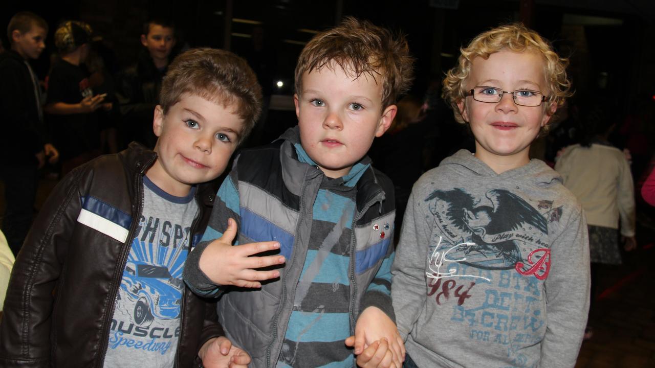 Aiden Cox, Finn McCarthy and Decland Campbell showed off their dance moves at the Blue Light disco on Friday night. Photo Erin Smith / Stanthorpe Border Post