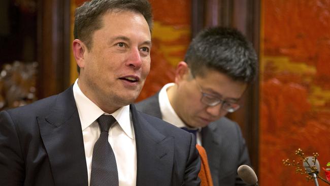 Elon Musk’s flights were largely paid for by Tesla, which is facing a demand to repay almost a billion dollars and has laid off thousands of workers. Picture: Mark Schiefelbein.