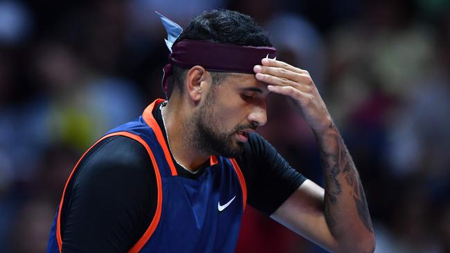 Nick Kyrgios is out. (Photo by Ryan LIM / AFP)