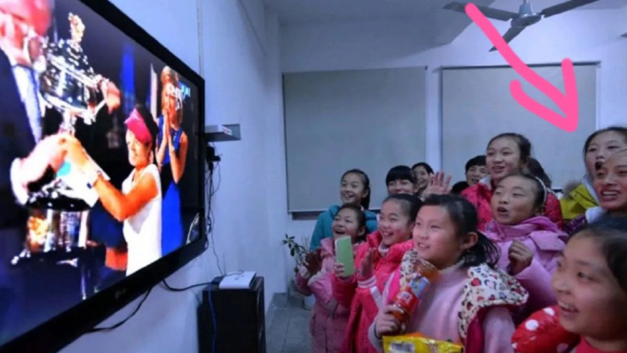 Qinwen Zheng watching Li Na win the Australian Open ten years ago.